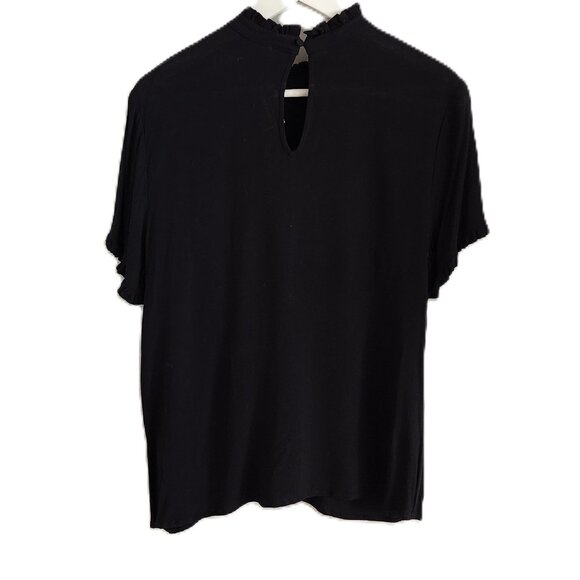 Simons Twik black high collar ruffled blouse - Picture 2 of 10
